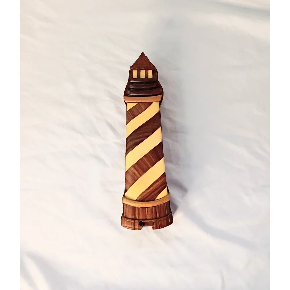 Wooden Lighthouse Puzzle with Secret Compartment